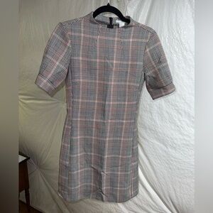 H&M Plaid Mini Dress - Black, Gray, Pink